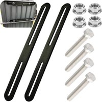 Jalleria - Briefkastenhalterungs-Set, 215 x 24 mm, Briefkastenhalterung, 2 Sets zur Befestigung von Briefkästen an Toren oder Zäunen (Schwarz, 215 mm) von JALLERIA