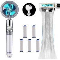 Jalleria - Handbrauseset + 5 Filternachfüllungen – Hochdruck-Propeller-Duschkopf – Spart und filtert Wasser – Leistungsregulierung durch Aus-Schalter von JALLERIA