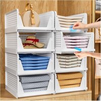 Kleiderschrank-Aufbewahrungsorganizer – 2er-Pack zusammenklappbare Schrank-Organizer, stapelbare Aufbewahrungsboxen, Schubladen-Organizerkorb aus Kleiderschrank-Aufbewahrungsorganizer – 2er-Pack zusammenklappbare Schrank-Organizer, stapelbare Aufbewahrungsboxen, Schubladen-Organizerkorb aus von JALLERIA