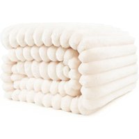 Jalleria - Kuschelige Decke, warme und flauschige Tagesdecke/Sofadecke für Mama, Frau und Freundin, 200 x 230 cm, Beige Jalleria - Kuschelige Decke, warme und flauschige Tagesdecke/Sofadecke für Mama, Frau und Freundin, 200 x 230 cm, Beige von JALLERIA