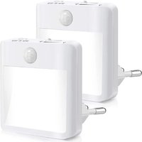 Jalleria - Nachtlicht mit Steckdose, [2er-Set] Nachtlicht mit Bewegungssensor (ein/auto/aus), dimmbares LED-Nachtlicht 3500 k, Kinder-Nachtlicht für von JALLERIA