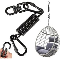 Jalleria - Schwingfeder für Hängesessel, Hängesessel mit 2 Karabinern und 360° drehbarem Haken, Karabiner, belastbar bis 250 kg, Aufhängefeder für Jalleria - Schwingfeder für Hängesessel, Hängesessel mit 2 Karabinern und 360° drehbarem Haken, Karabiner, belastbar bis 250 kg, Aufhängefeder für von JALLERIA