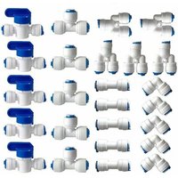 Jalleria - Umkehrosmose-Wasserfilter-Anschluss, 1/4 Zoll (6 mm), gerade Steckverbindung für Wasserfilterschlauch, Kühlschrank-Anschlussrohre von JALLERIA