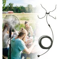Jalleria - Ventilator-Zerstäuber zur Kühlung im Freien, Sprühgerät mit 6 m Vernebelungsleitung, Nebel-Kits mit 4 um 360° drehbaren Messingdüsen, von JALLERIA