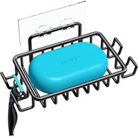 Jalleria - Seifenschale mit 4 Haken, Edelstahl, schwarz, für Dusche, Badezimmer von JALLERIA