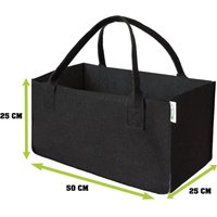 Jalleria - Set mit 2 schwarzen Filztaschen für Lebensmittel, Kaminholz, Zeitungskorb (schwarz) von JALLERIA