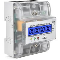 Stromzähler 3 Phasen 4 Leiter Geeichter Drehstromzähler 230 / 400V 5-100A, lcd Digital Stromzähler Drehstromzähler DIN-Schiene für Hutschiene von JALLERIA