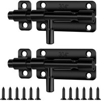 Stück Türriegel, Türschloss für Innen und Außen, Türriegel und Schlösser aus Edelstahl (Schwarz) von JALLERIA