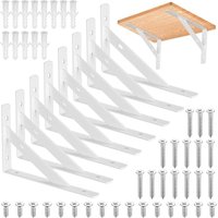 Stück Wandregalhalterungen, 90-Grad-rechtwinklige Dreieckhalterungen, Wandregalstütze, Eckstrebe für Bücherregal im Wohnzimmer, Schlafzimmer (weiß, Stück Wandregalhalterungen, 90-Grad-rechtwinklige Dreieckhalterungen, Wandregalstütze, Eckstrebe für Bücherregal im Wohnzimmer, Schlafzimmer (weiß, von JALLERIA