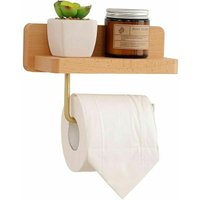 Toilettenpapierhalter aus Holz mit Ablage, selbstklebender Toilettenpapierhalter zur Wandmontage für Badezimmer Toilettenpapierhalter aus Holz mit Ablage, selbstklebender Toilettenpapierhalter zur Wandmontage für Badezimmer von JALLERIA