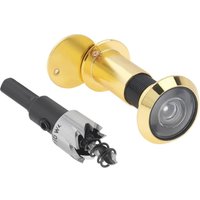 Türspion aus Messing, 200-Grad-Türspion aus Messing mit 16-mm-Bohrer für 35–60 mm Türen (Gold) von JALLERIA