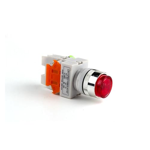22 mm LAY37-11DN/DZ mit Lampen-Drucktastenschalter, selbstsichernd/verriegelnd/selbst rückstellend/momentan NO/NC 12 V, 24 V, 36 V, 48 V, 110 V, 220 V, 380 V (Color : Red, Size : LOCKING_110V) von JALYKA