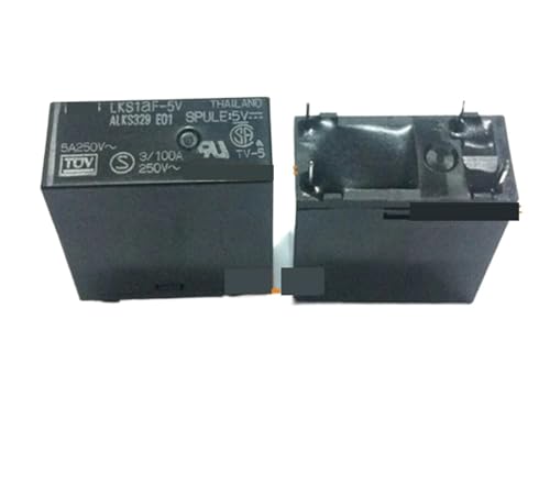 JALde 1 Stück 4PINS 5A Leistungsrelais (Size : LKS1AF-5V ALKS329) - Automatisch, Steckdosenmontage, Silber Arbeitskontakt, 5A, 24V DC, 4.9V, Schwarz, Elektronikbauteil, Relais von JALde