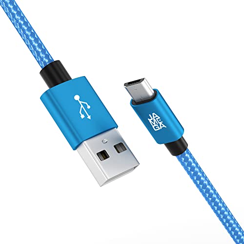 JAMEGA – 0,5m Premium Micro USB Kabel | Nylon geflochtenes USB Ladekabel Datenkabel für Micro USB Geräte kompatibel mit Samsung, HTC, Huawei, Sony, Nokia, Kindle, PS4 XBOX Controller – Blau von JAMEGA