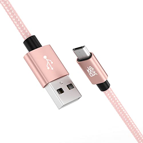 JAMEGA – 0,5m Premium Micro USB Kabel | Nylon geflochtenes USB Ladekabel Datenkabel für Micro USB Geräte kompatibel mit Samsung, HTC, Huawei, Sony, Nokia, Kindle, PS4 XBOX Controller RoseGold von JAMEGA