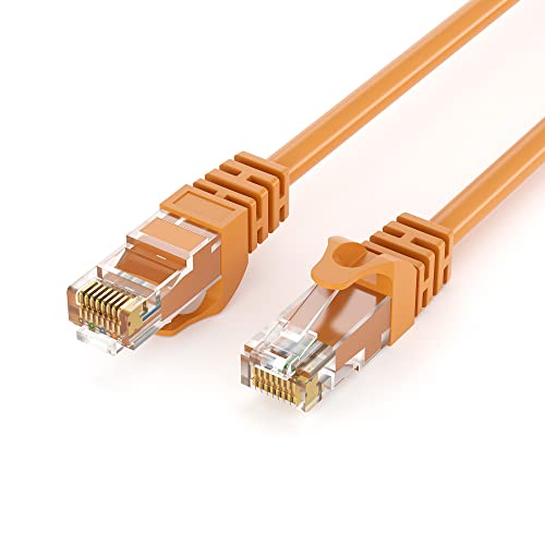 JAMEGA 1,5m CAT.6 Netzwerkkabel (RJ45) Patchkabel Ethernet Lan in orange| 1Gbit/s | 250MHz | kompatibel zu CAT.5 / CAT.5e / CAT.6 von JAMEGA