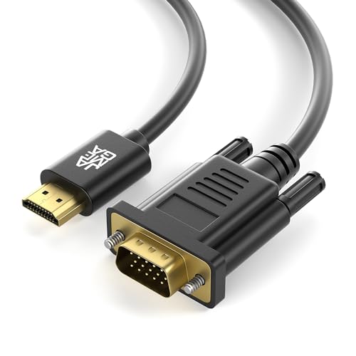 JAMEGA - 1,5m HDMI zu VGA Konverter-Kabel | Vergoldete HDMI auf VGA D-SUB 15 Pin HDTV 1080P Auflösung umwandeln kompatibel mit Computer, Desktop, Laptop, PC, Monitor Beamer von JAMEGA