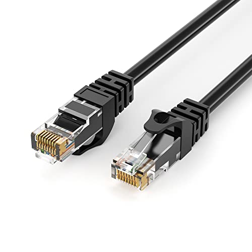 JAMEGA 10m CAT.6 Netzwerkkabel (RJ45) Patchkabel Ethernet Lan in schwarz| 1Gbit/s | 250MHz | kompatibel zu CAT.5 / CAT.5e / CAT.6 von JAMEGA