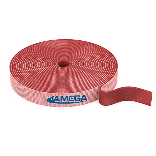 JAMEGA – 10m Klett Kabelbinder Rolle – 15mm Breit Frei zuschneidbar wiederverwendbare Klettkabelbinder auf Rolle | Klettband Klettbandrolle Klettverschluss Kabelorganizer Kabelmanagement - Rot von JAMEGA