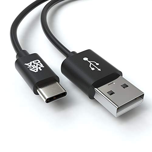 JAMEGA – 1m USB Typ C Kabel Schwarz | 3A USB C Ladekabel und Datenkabel Fast Charge Snyc schnellladekabel kompatibel mit Samsung Galaxy S10/S9/S8+, Sony Xperia XZ, Huawei P30/P20 von JAMEGA