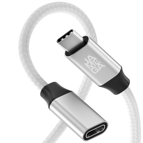 JAMEGA - USB C 3.2 Verlängerungskabel 10Gbps 60W 4K@60Hz Videoübertragung Weiß 1,5m | Kompatibel mit iPhone 15 Pro Max iPad Pro Air Samsung Macbook Tablets Huawei uvm. von JAMEGA