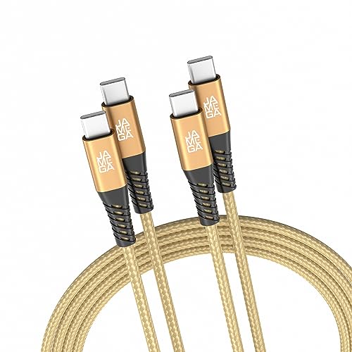 JAMEGA - USB Typ C Kabel Gold 2m 2er Set | USB C Lade & Datenkabel Fast Charge Snyc USB C Stecker auf USB C Stecker kompatibel mit iPhone 15 Pro Max iPad Pro Air Samsung Macbook Tablets Huawei uvm. JAMEGA - USB Typ C Kabel Gold 2m 2er Set | USB C Lade & Datenkabel Fast Charge Snyc USB C Stecker auf USB C Stecker kompatibel mit iPhone 15 Pro Max iPad Pro Air Samsung Macbook Tablets Huawei uvm. von JAMEGA