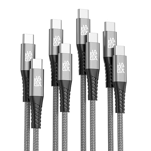 JAMEGA - USB Typ C Kabel Grau [4 Pack 0,5M 1M 2M 3M]| USB C Lade & Datenkabel Fast Charge Snyc USB C Stecker/Stecker kompatibel mit iPhone 15 Pro Max iPad Pro Air Samsung Macbook Tablets Huawei uvm. von JAMEGA