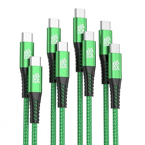 JAMEGA - USB Typ C Kabel Grün [4 Pack 0,5M 1M 2M 3M]| USB C Lade & Datenkabel Fast Charge Snyc USB C Stecker/Stecker kompatibel mit iPhone 15 Pro Max iPad Pro Air Samsung Macbook Tablets Huawei uvm. von JAMEGA