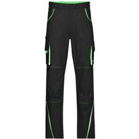 Funktionelle Arbeitshose JN847 Gr. 60 black/lime-green - James&nicholson von JAMES & NICHOLSON