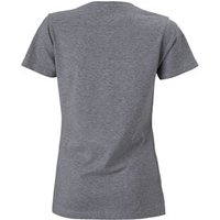 Jn Ladies Slim Fit v-t JN972 100%BW, grey-heather, Größe s von JAMES & NICHOLSON