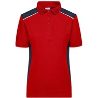 James&nicholson - Workwear Poloshirt Damen JN857 Gr. 2XL red/navy von JAMES & NICHOLSON
