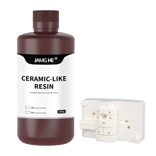 Ceramic Like 3D Printer Resin,JAMG HE Ceramic Like Resin for DLP LCD 3D Printer Resin UV-Curing 405nm 290°C Heat Resistance High Activity High Precision Low Shrinkage White 1kg Ceramic Like 3D Printer Resin,JAMG HE Ceramic Like Resin for DLP LCD 3D Printer Resin UV-Curing 405nm 290°C Heat Resistance High Activity High Precision Low Shrinkage White 1kg von JAMG HE