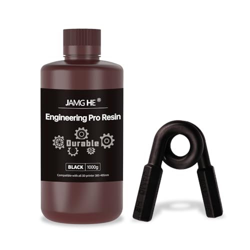 Engineering Pro Resin, JAMG HE Upgraded Art-Engineering Toughness Non-Brittle New 3D Printer Resin for UV-Curing Photopolymer High Precision Low Odor LCD DLP SLA 405nm Resin Black von JAMG HE