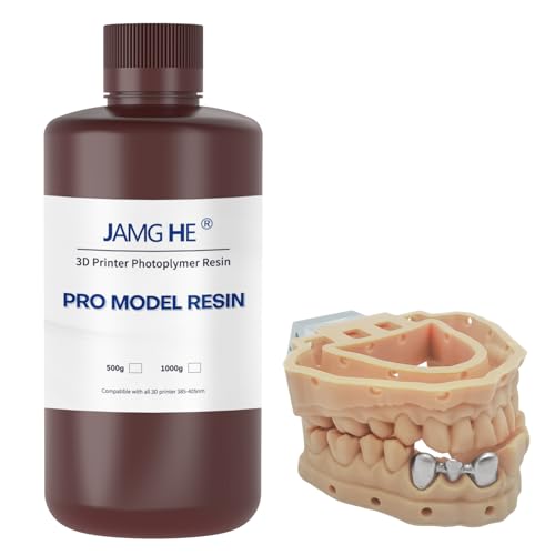 JAMG HE 3D Printer Resin Dental Pro Model Resin Dental Prosthetic Model Resin for Crown and Bridge Model, Orthodontic Model, Implant Model etc (IPA Clean, Almond) von JAMG HE