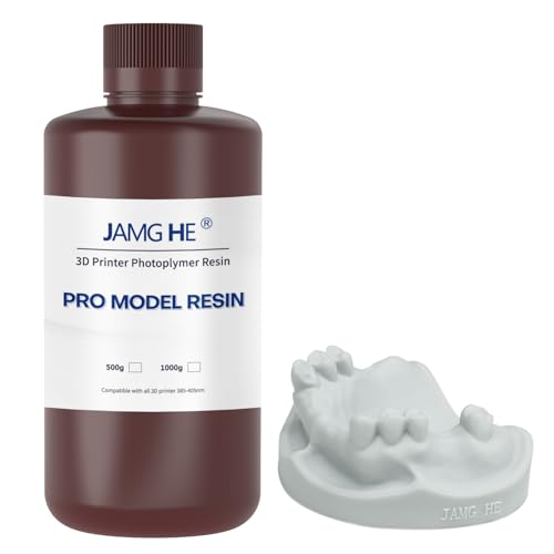JAMG HE 3D Printer Resin Dental Pro Model Resin Dental Prosthetic Model Resin for Crown and Bridge Model, Orthodontic Model, Implant Model etc (IPA Clean, Light Grey) von JAMG HE