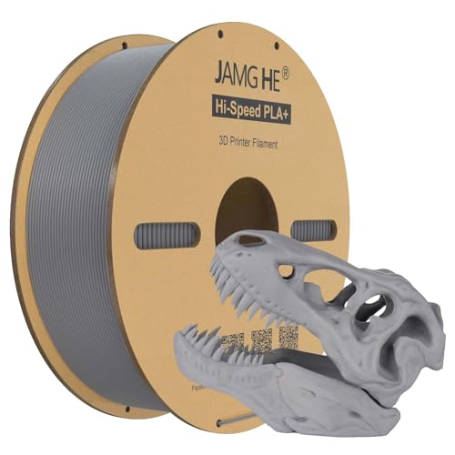 JAMG HE High Speed PLA+ Filament, 1.75mm 1kg Hi-Speed PLA+ 3D Printer Filament ± 0.01 Dimensional Accuracy 3D Printing Filament Cardboard Spool Fits for Most FDM 3D Printers (1KG, Grey) von JAMG HE