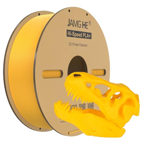 JAMG HE High Speed PLA+ Filament, 1.75mm 1kg Hi-Speed PLA+ 3D Printer Filament ± 0.01 Dimensional Accuracy 3D Printing Filament Cardboard Spool Fits for Most FDM 3D Printers (1KG, Yellow) von JAMG HE