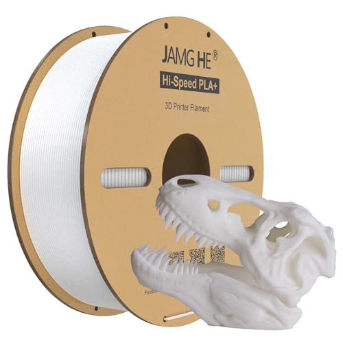 JAMG HE High Speed PLA+ Filament, 1.75mm 1kg Hi-Speed PLA+ 3D Printer Filament ± 0.01 Dimensional Accuracy 3D Printing Filament Cardboard Spool Fits for Most FDM 3D Printers (1kg, White) von JAMG HE