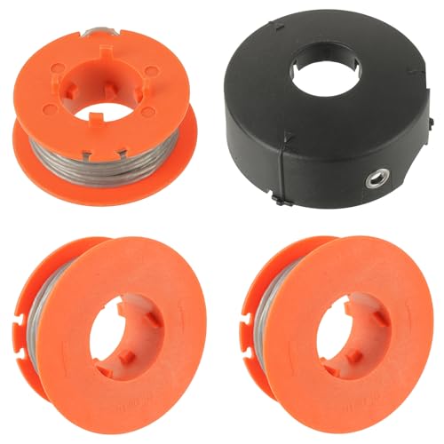 JAMHER F016800175 Trimmerspule 1,6mm x 8M Für Bosch ART 23 26 30 Combitrim Easytrim Rasentrimmer mit F016L71088 Kappe (3 Spulen, 1 Kappe) von JAMHER