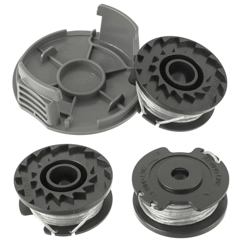 JAMHER Fadenspule F016800569/F016800385 Für Bosch Akku Rasentrimmer EasyGrassCut 23/26/18/18-230/18-260/18-26 Länge 4 m Ø 1,6 mm Rasentrimmerspule und Spulenabdeckung F016F05320 (3 Spulen, 1 Kappe) von JAMHER