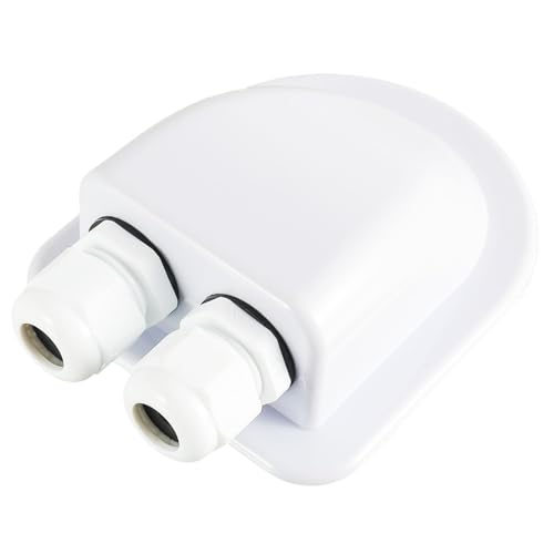 JAMHER IP68 Wasserdichte ABS Solar-Kabeleinführungsverschraubung, mit 2-Fach Kabeleinführung Dachdurchführung für Wohnmobilen, Wohnwagen, Schiffen von JAMHER