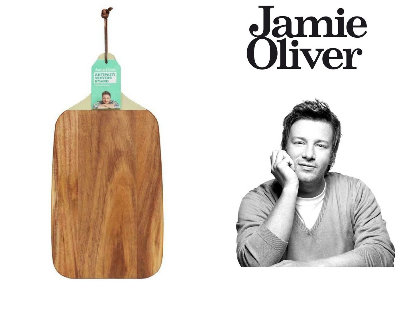 JAMIE OLIVER Servierbrett Jamie Oliver Schneidebrett Servierbrett Akazie 41x19cm 556897, Akazienholz JAMIE OLIVER Servierbrett Jamie Oliver Schneidebrett Servierbrett Akazie 41x19cm 556897, Akazienholz von JAMIE OLIVER