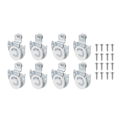 8-teiliges Schiebetürrollen-Hardware-Set mit Nylonrad für reibungslose, ruhige Schranktüren, Ersatz-Schiebetürrollen von JAMNGHB