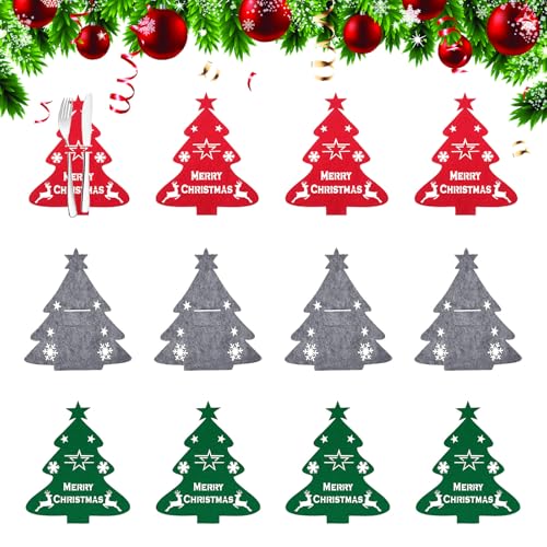 JAMSSOW 12 Stück Besteckhalter Weihnachten Filz,Bestecktasche Tannenbaum Besteckbeutel Weihnachtsbaum,Weihnachts Messer Gabeln Löffel Geschirr Besteck Taschen für Weihnachtsdeko JAMSSOW 12 Stück Besteckhalter Weihnachten Filz,Bestecktasche Tannenbaum Besteckbeutel Weihnachtsbaum,Weihnachts Messer Gabeln Löffel Geschirr Besteck Taschen für Weihnachtsdeko von JAMSSOW