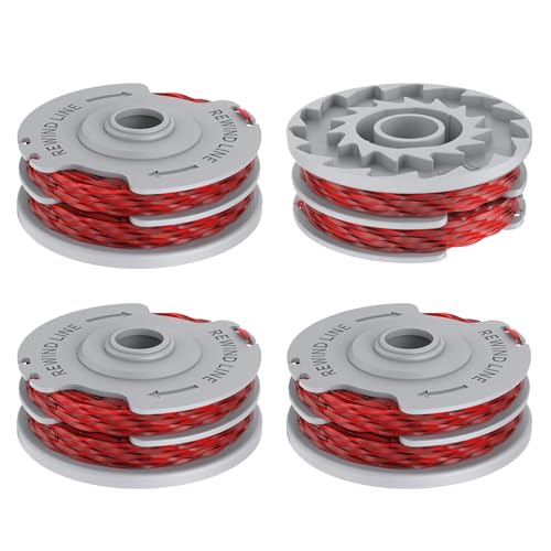 JAMSSOW 4 Stück Ersatzspule Rasentrimmer Spule Kompatibel Mit Flymo FLY021/513937190,Trimmer Fadenspule für Flymo Contour/Mini Trim/Multi Trim/Power Trim,Ø 1,5mm, 11m Länge0(4 Spule) von JAMSSOW