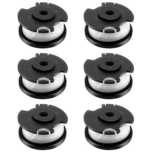 JAMSSOW 6 Stück Ersatzfadenspule GE-CT 18/28 Li, Ø 1,6mm, 4,9m Länge, passend für Einhell Akku-Rasentrimmer GE-CT 18/28 Li, GE-CT 18/28 Li TC und GE-CT 18/260 Li (6 Spule) von JAMSSOW