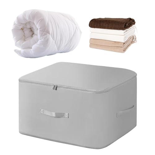JAMSSOW Ultra Platz Sparender Selbstkomprimierender Organizer,2024 Upgrade Platzsparender Komprimierender Organizer,Extra Große Aufbewahrungstasche Selbstkomprimierende for Bettdecken Decken,grau von JAMSSOW