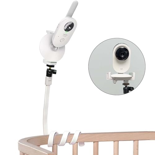 JAMUILS Flexible Twist Video Baby Monitor Babyphone Halterung mit Mini Stativkopf,Kompatibel mit Hellobaby HB30 HB32 HB35 HB50, Philips Babyphone SCD843/26 SCD833/26, Vtech VM3250 VM819(Mit Clip) von JAMUILS