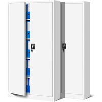 2er Set Aktenschrank C001 Metallschrank Stahlschrank Werkzeugschrank Büroschrank Lagerschrank Universalschrank Pulverbeschichtung Flügeltüren 185 cm von JAN NOWAK