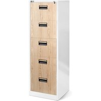 Aktenschrank Büroschrank Stahlschrank weiß-holz 163x46x62 - weiß-holz von JAN NOWAK